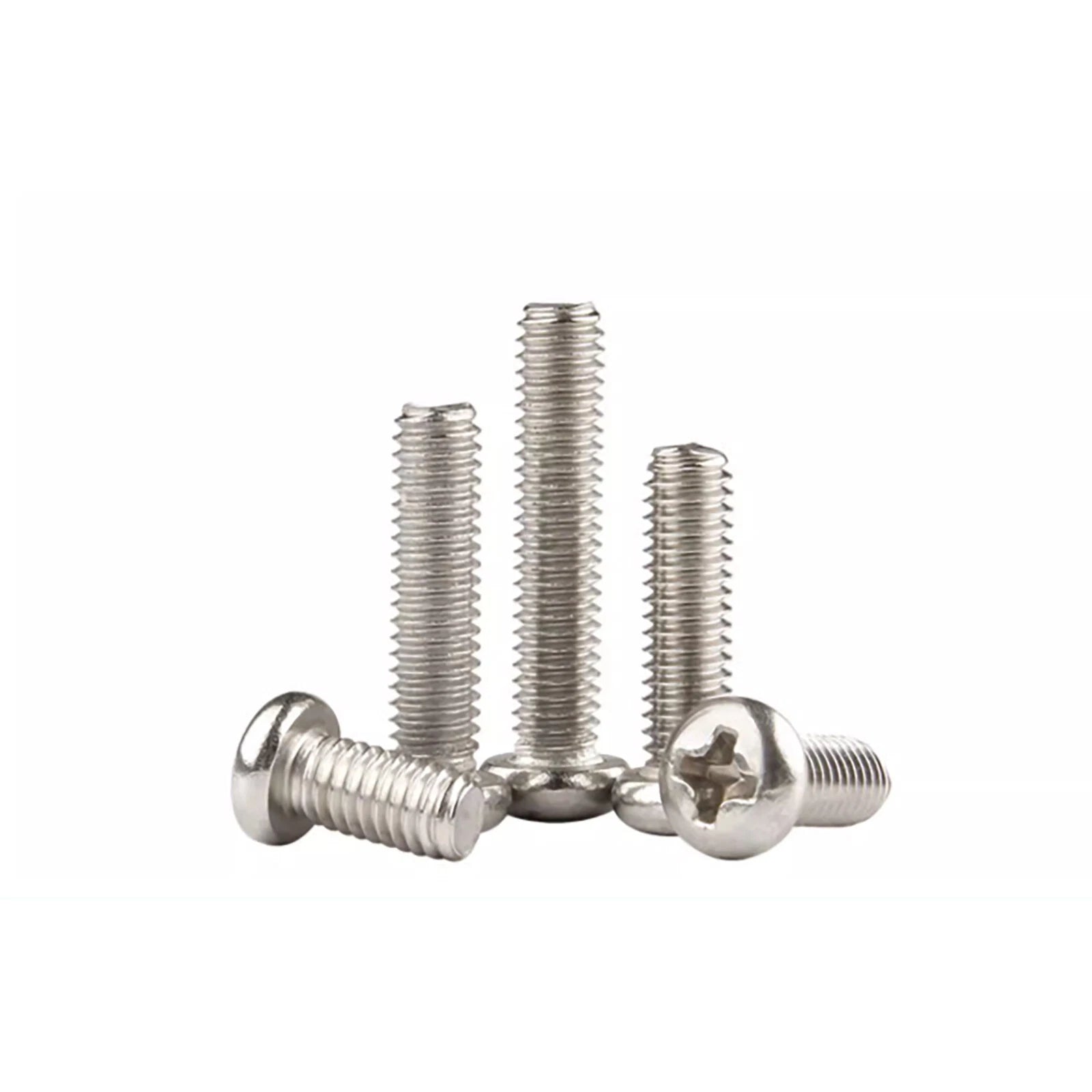 M2 M2.5 M3 M4 M5 Nickel Plated Phillips Pan Head Machine Screws – DIN 7985, 3–30mm