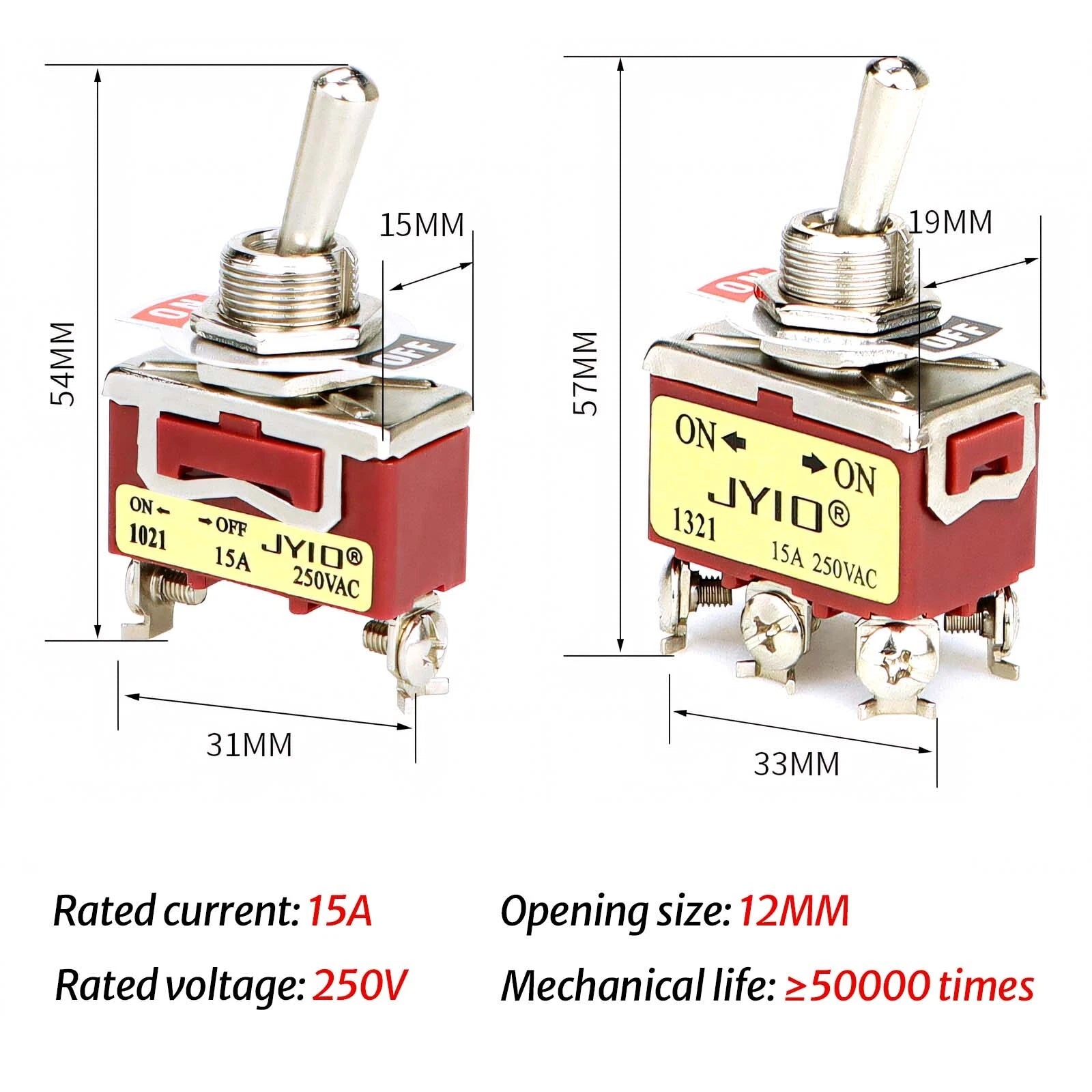 Waterproof Heavy Duty Toggle Switch ON-OFF / ON-OFF-ON | 2–6 Pin | 15A 250V