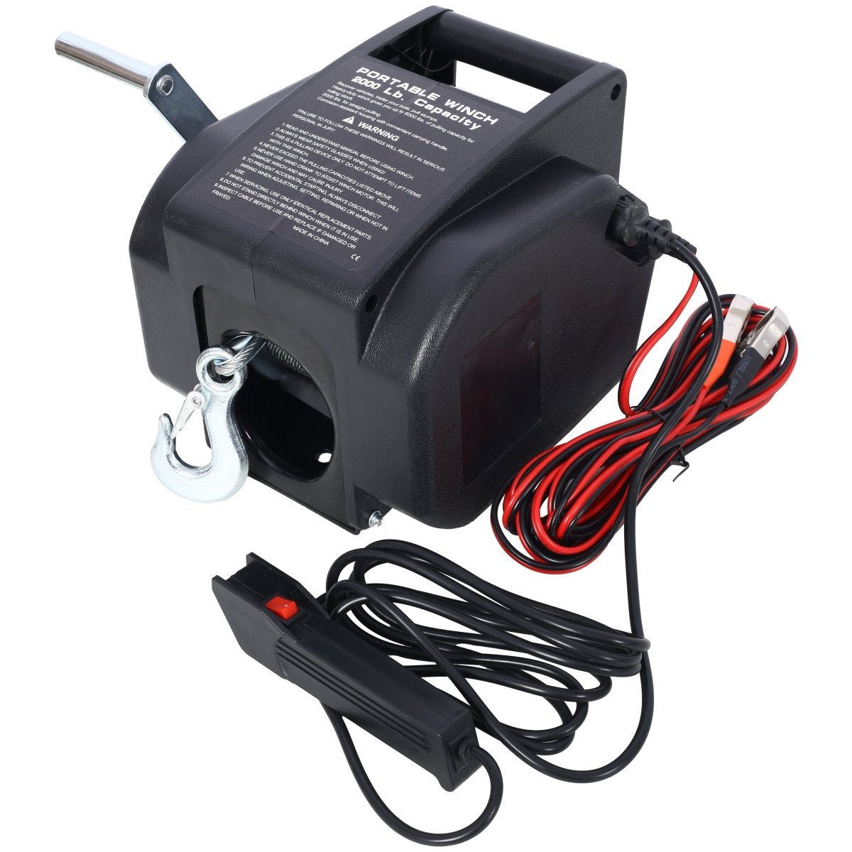 12v Trailer Winch,Reversible Electric Winch, for Boats up to 5000 lbs, Galvanized Wire Rope, Rapid Mount, Handheld Remote,power in and manual out.black plastic casing - HomeDIYer