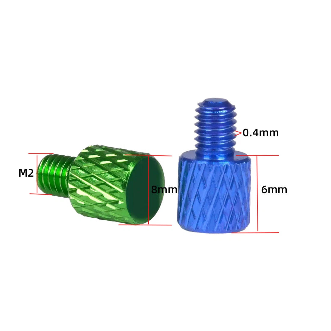 M2x4mm Aluminium Alloy Flat Head Knurled Thumb Screws Bolts For DIY Modification