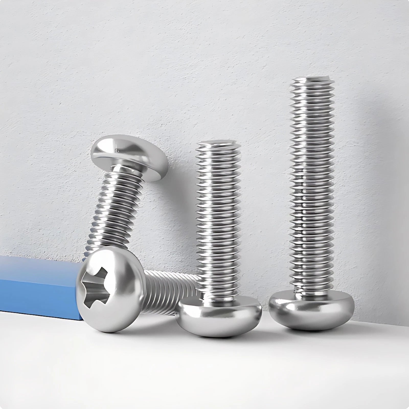M2 M3 M4 M5 M6 M8 A4 Stainless Steel Phillips Pan Head Machine Screws – DIN 7985, Fully Threaded (4–80mm)