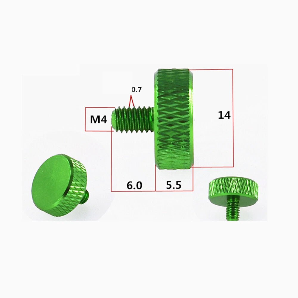 M2–M5 Aluminum Flat Knurled Thumb Screws – 4–10mm, PC Case Hand Grip Bolts (10 Colors) - HomeDIYer