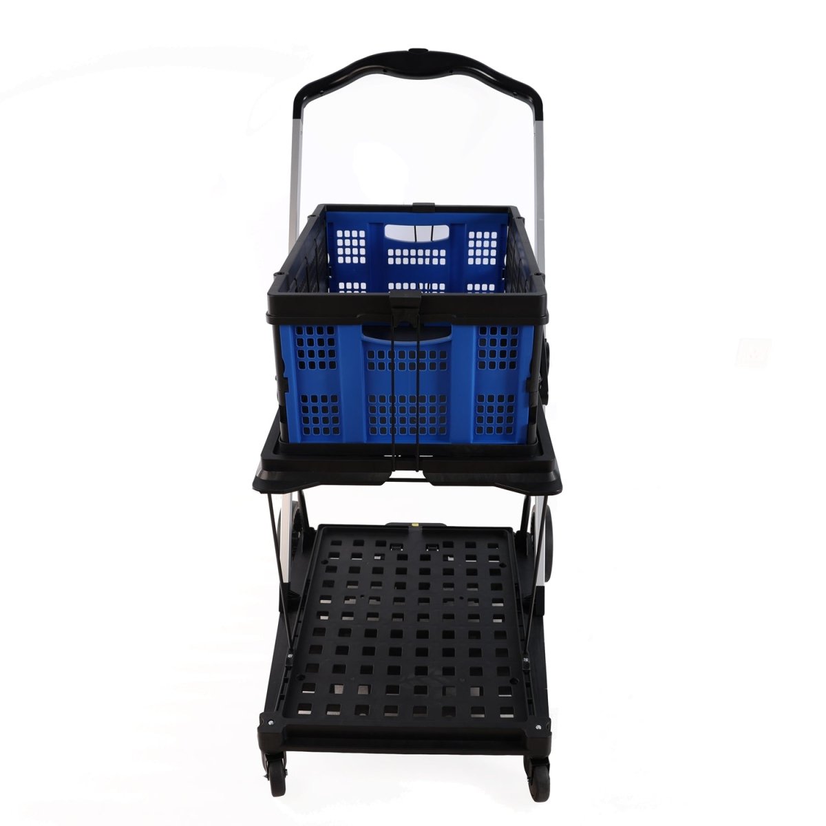 Folding service cart with wheels double - decker, shopping, library, office warehouse moving carts - HomeDIYer