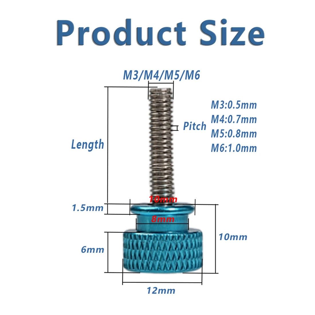 M3 Aluminum Knurled Thumb Screws 5–100mm Anodized Colors 5 - Pack - HomeDIYer