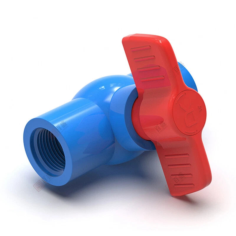 PVC Pipe Fittings 20mm-110mm Ball Valve Socket Solvent Weld-Female Thread Blue