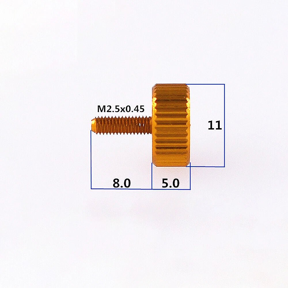 M2.5 / M2.6 Anodized Aluminum Knurled Thumb Screws – 8mm Hand Grip Bolts (Multi Colors) - HomeDIYer