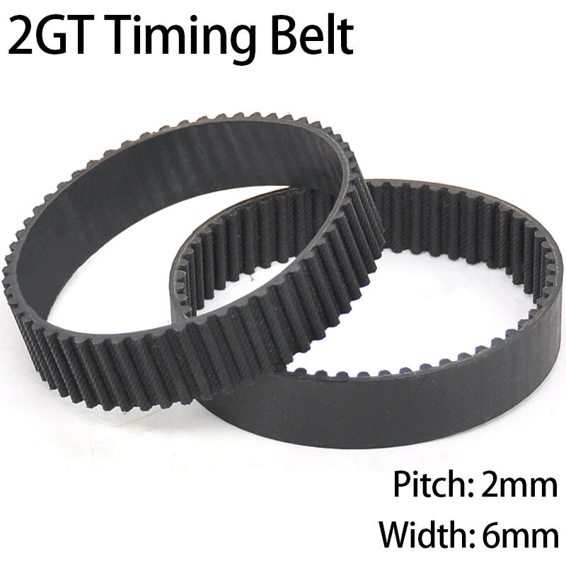 2GT Closed Loop Timing Belt 6mm Width — 98mm to 194mm for 3D Printers & CNC