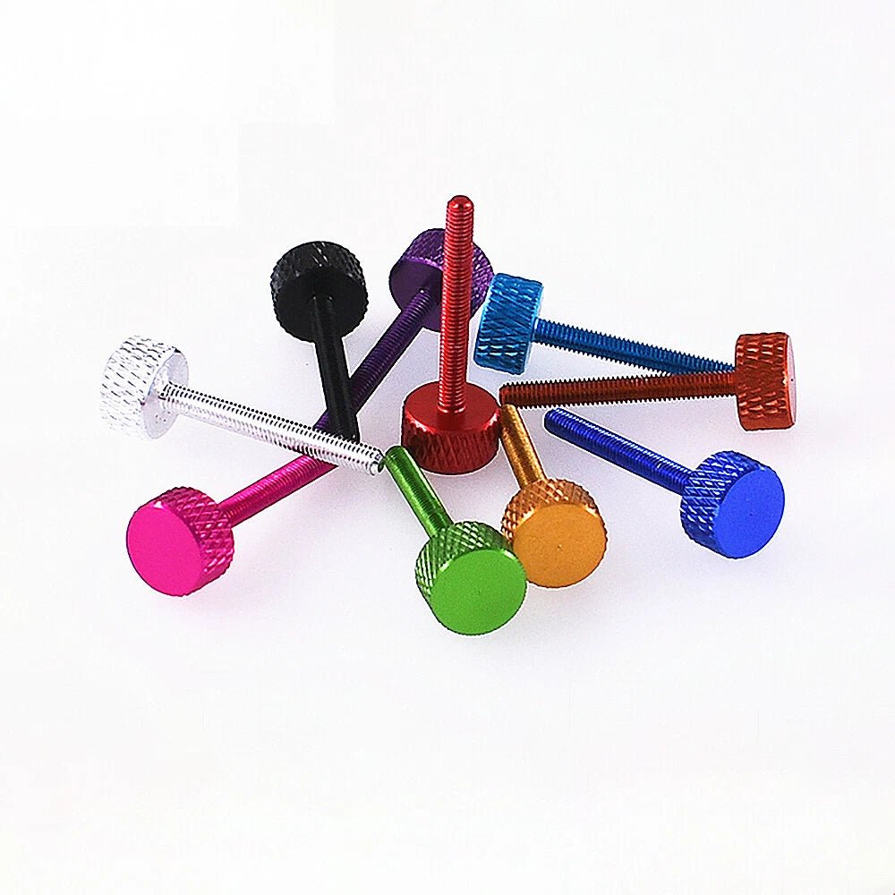 M3×30mm Aluminum Knurled Thumb Screws — Flat Head Hand Grip Bolts, 10 Colors - HomeDIYer