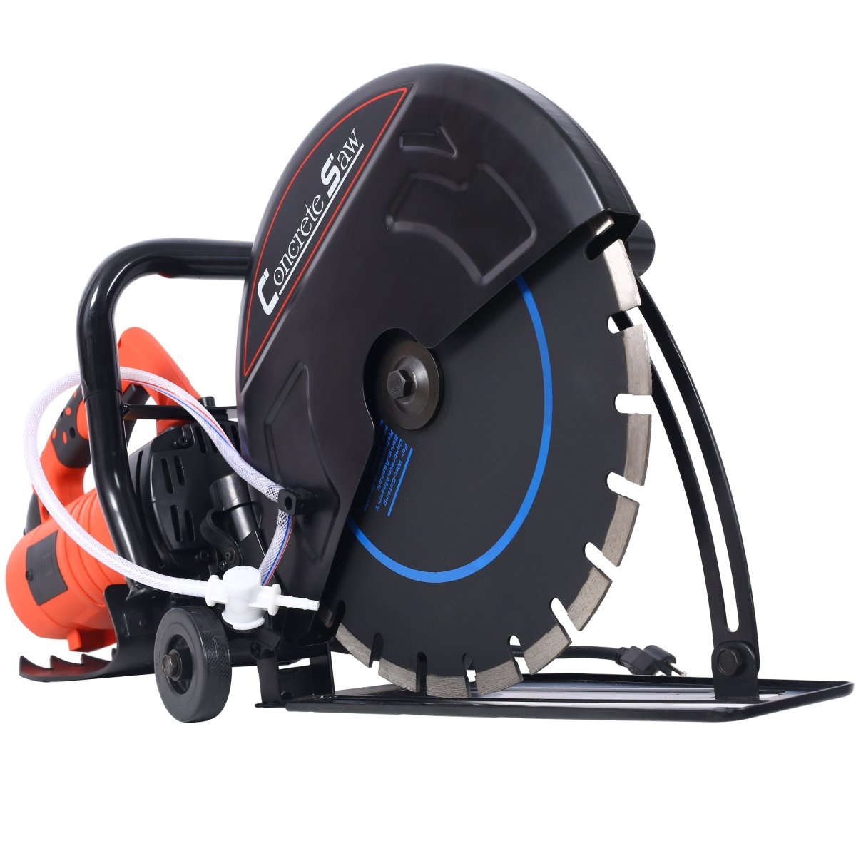 Electric 14" Cut Off Saw Wet/Dry Concrete Saw Cutter Guide Roller with Water Line Attachment - HomeDIYer