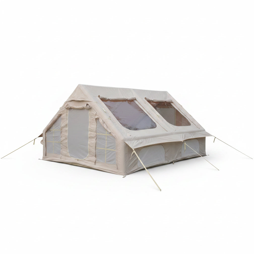 9.8x13ft Inflatable Glamping Tent 7-8 Person 4-Season 300D Oxford Chimney Window | HomeDIYer