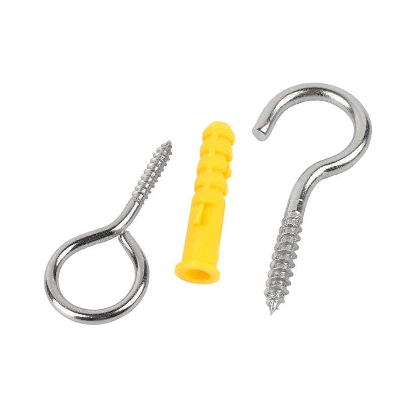 Stainless Steel A2 Screw Eye Hooks & Hook Screws — Self-Tapping, M3–M8