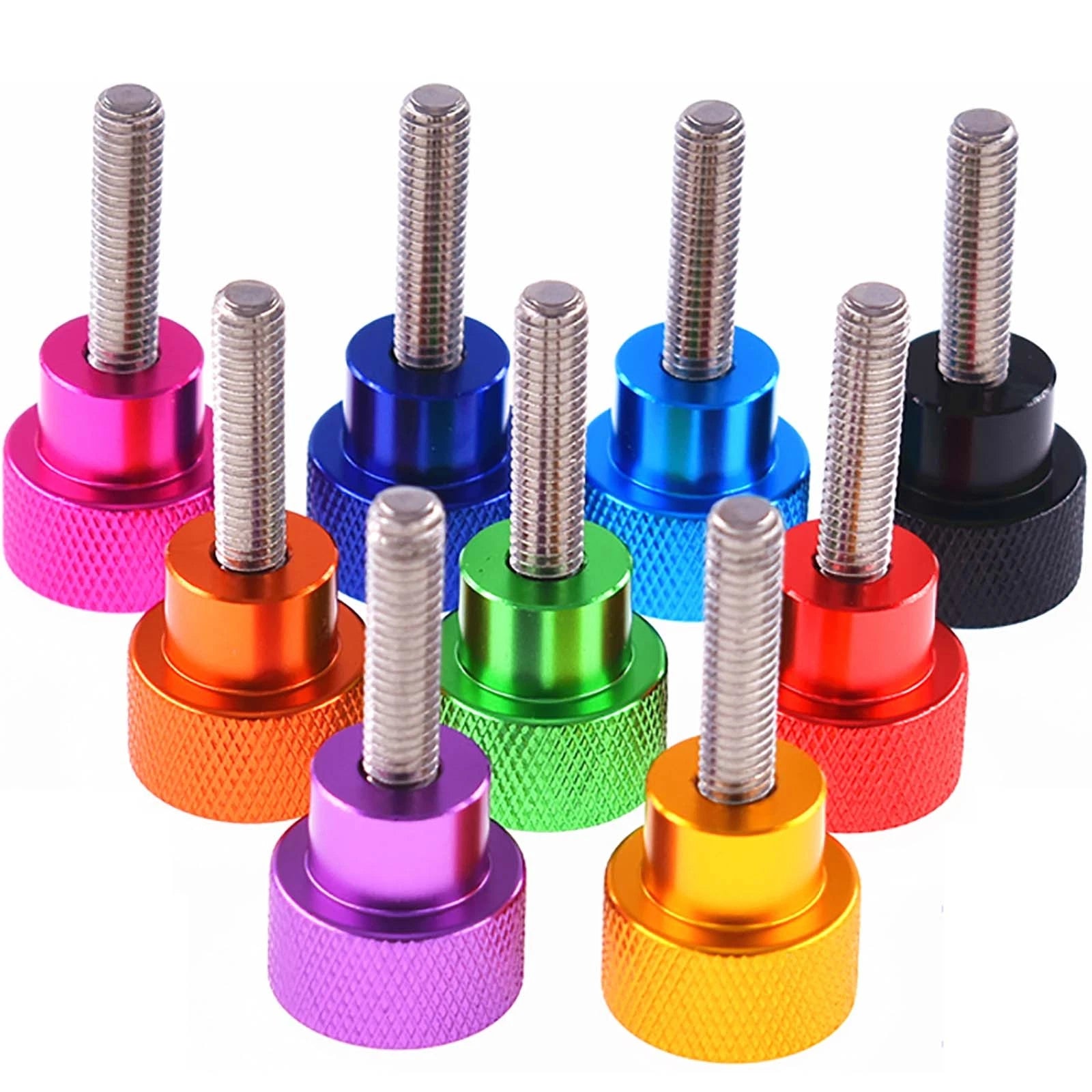 M6 Knurled Thumb Screws With Step Hand Grip Knob Round Bolts Head Width: 20mm