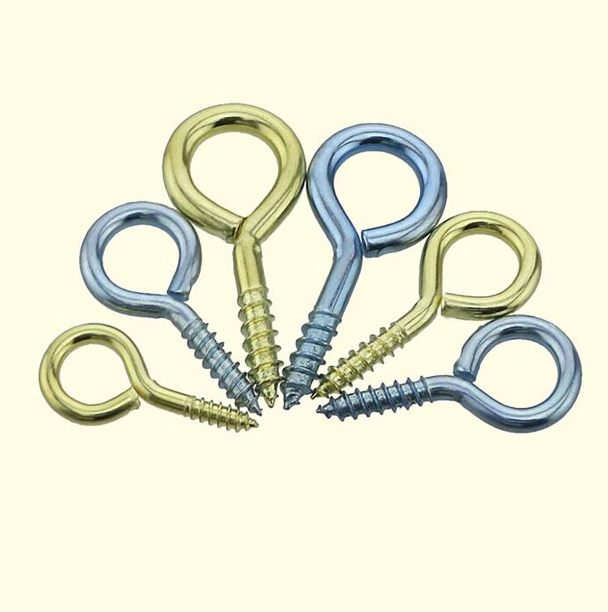 Light & Heavy Duty Screw Eyes & Hooks – Zinc or Brass Plated, Sizes 0# to 14# (Carbon Steel)