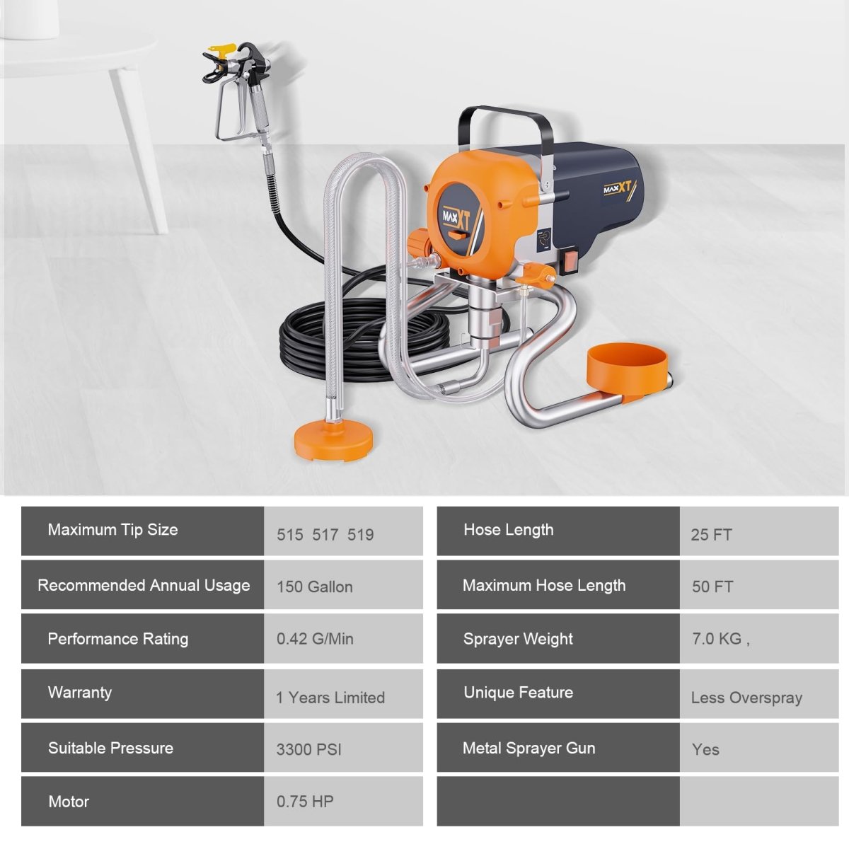 Airless Paint Sprayers, 3300PSI Motorized Paint Sprayer with Stand, High Efficiency Spray Paint Machine for Home, Outdoor DIY Handyman Shed Garage House Painting Deck Shed Fence Furniture - HomeDIYer