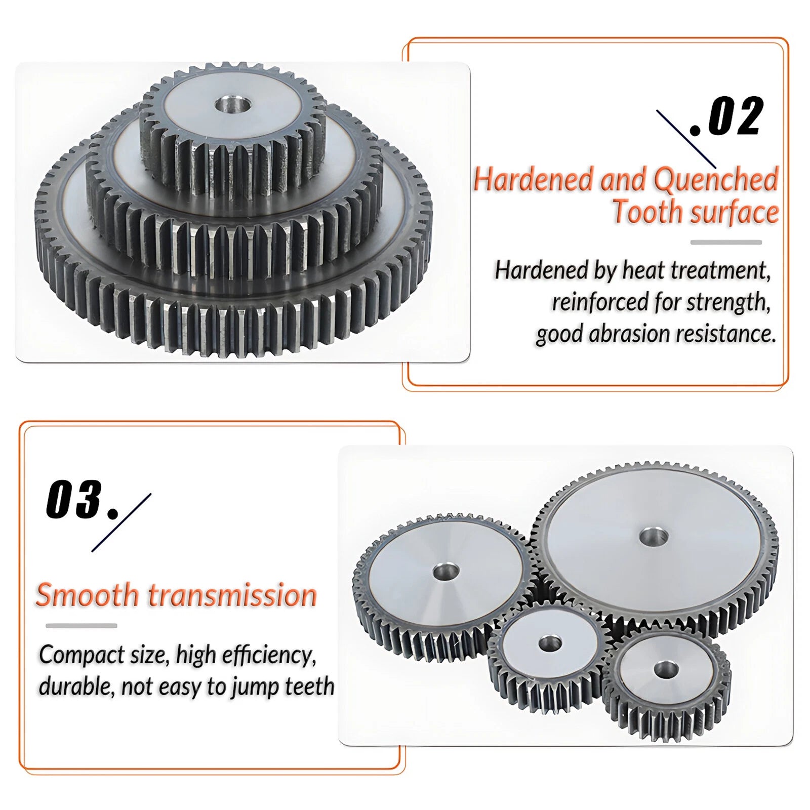 2.5 Mod 10T - 79T Spur Gear 45# Steel Pinion Gear Thickn 25MM Transmission Gear