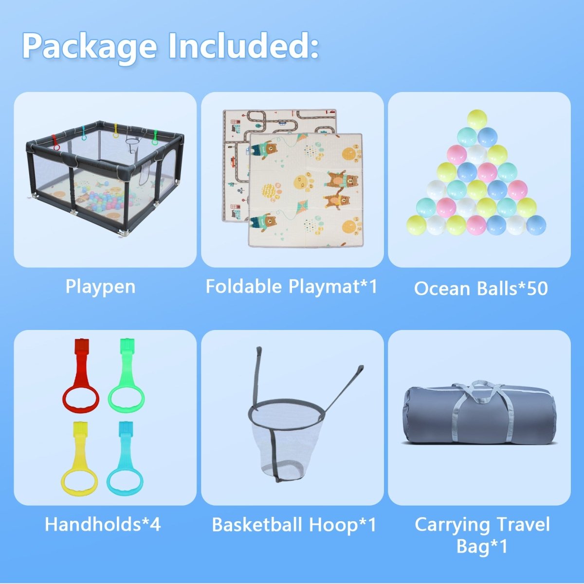 47" * 47" Baby Playard Cloth Playpen Removable Enclosures for Indoor and Outdoor Use Care for Children and Pets - HomeDIYer
