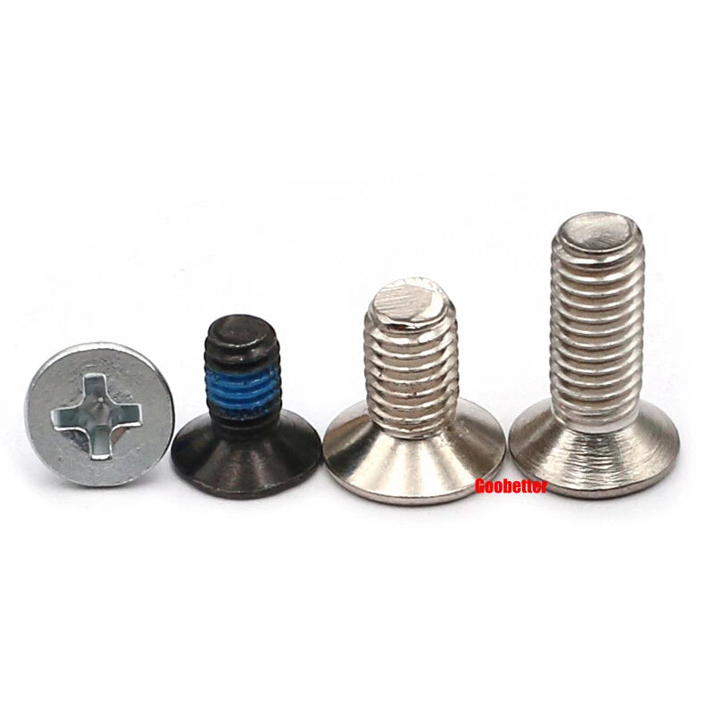 KM3 Phillips Countersunk Machine Screws – M3 x 3–18mm, Carbon or 304 Stainless, Multiple Finishes (Cross Flat Head)