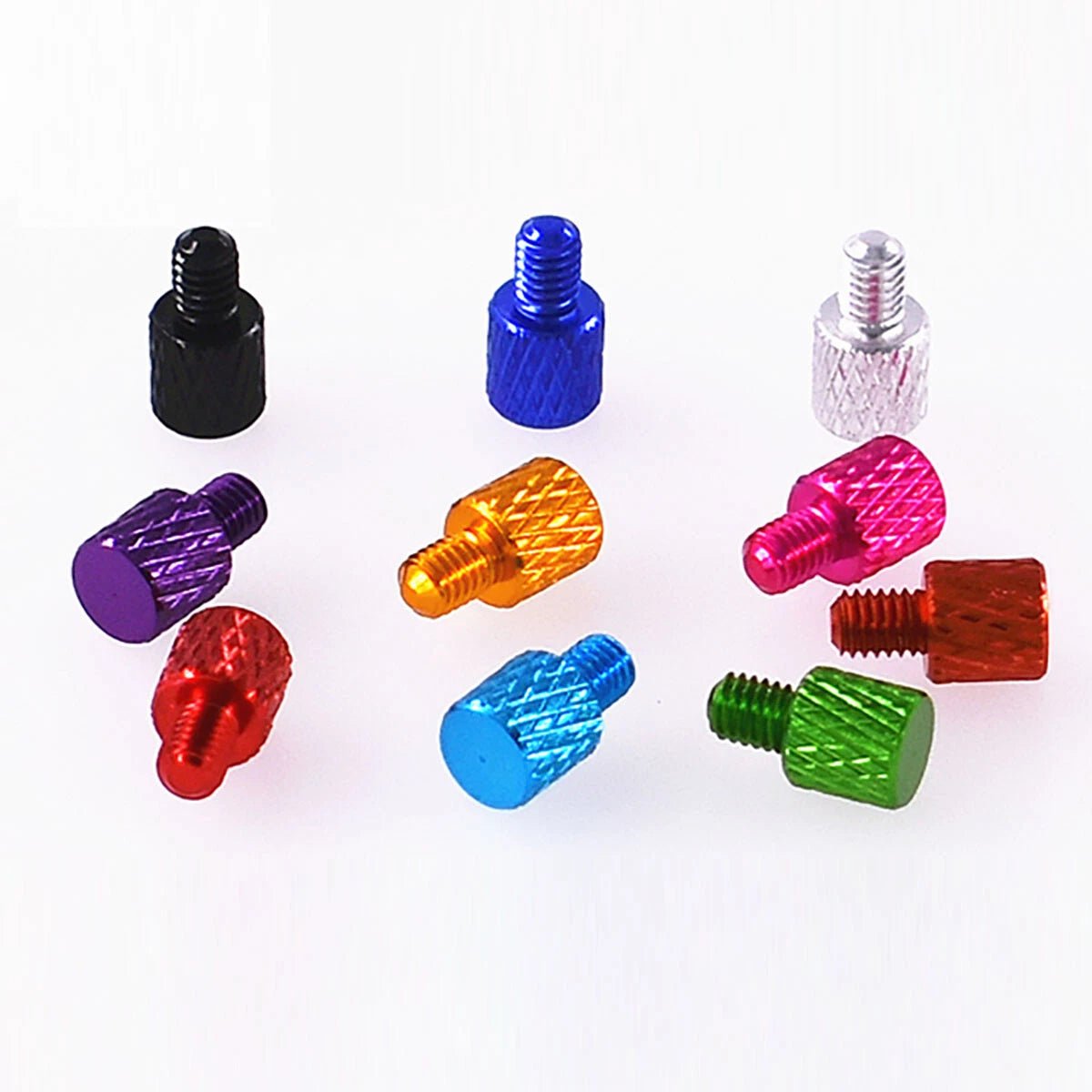 M3 x 4mm Aluminum Anodized Knurled Thumb Screws – PC Case Hand Grip Knob Bolts (5mm Head, 10 Colors) - HomeDIYer