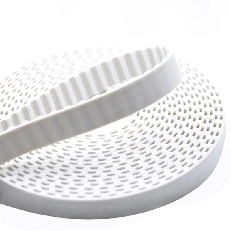 T10 AT10 Open Timing Belt — White Polyurethane Steel Wire Reinforced, 20–50mm Wide