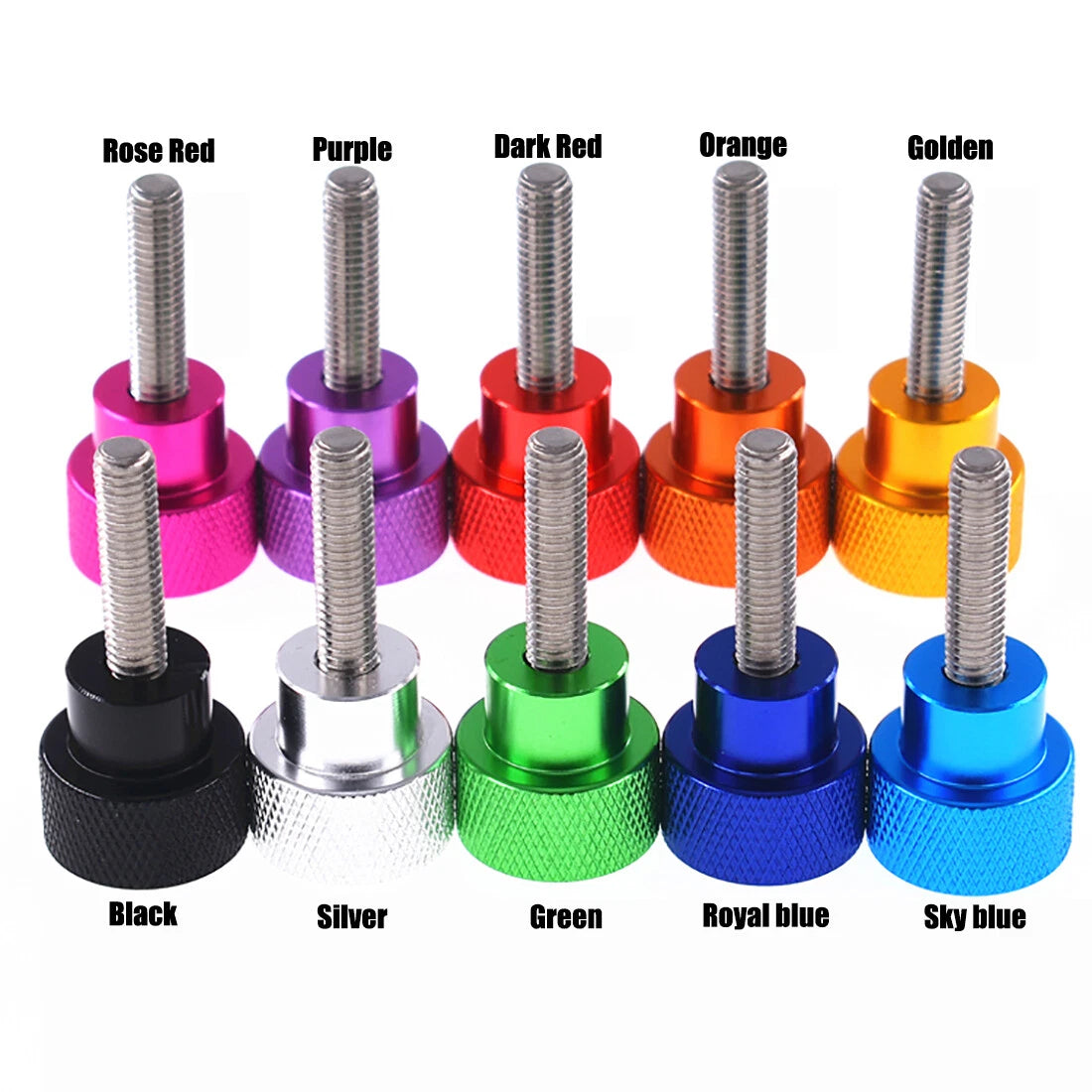 M3 Knurled Thumb Screws – Aluminum Alloy, 10 Colors, L=4mm–80mm