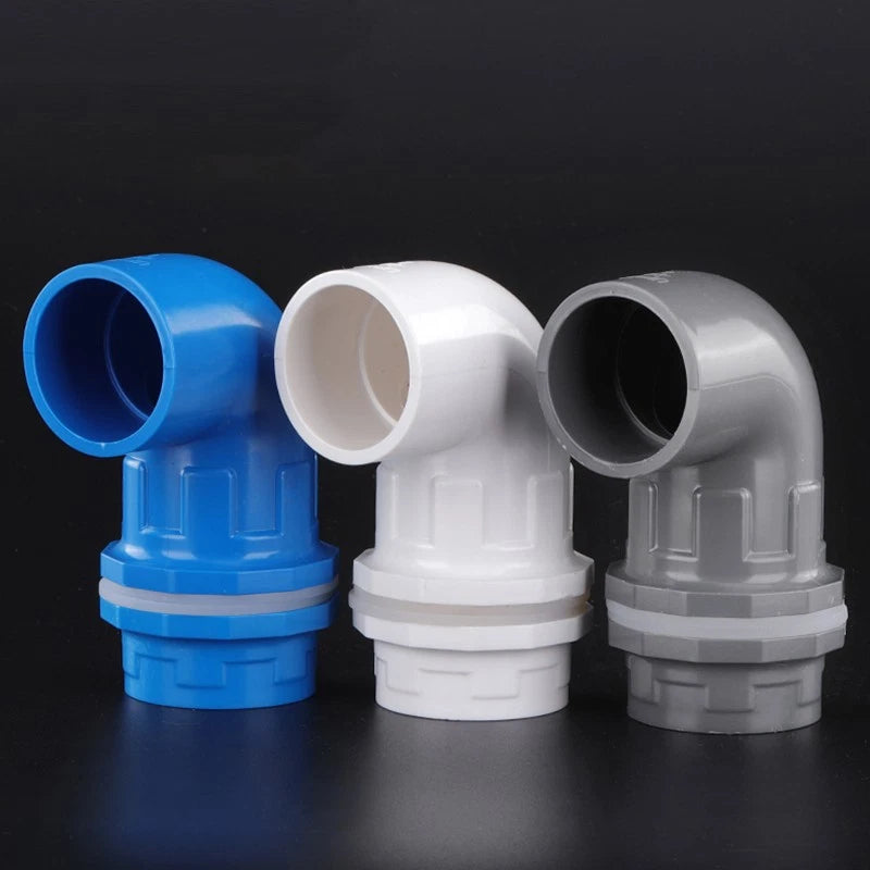 PVC Aquarium Elbow 90° Threads Tank Filter Connection Water Fittings ID 20-50mm