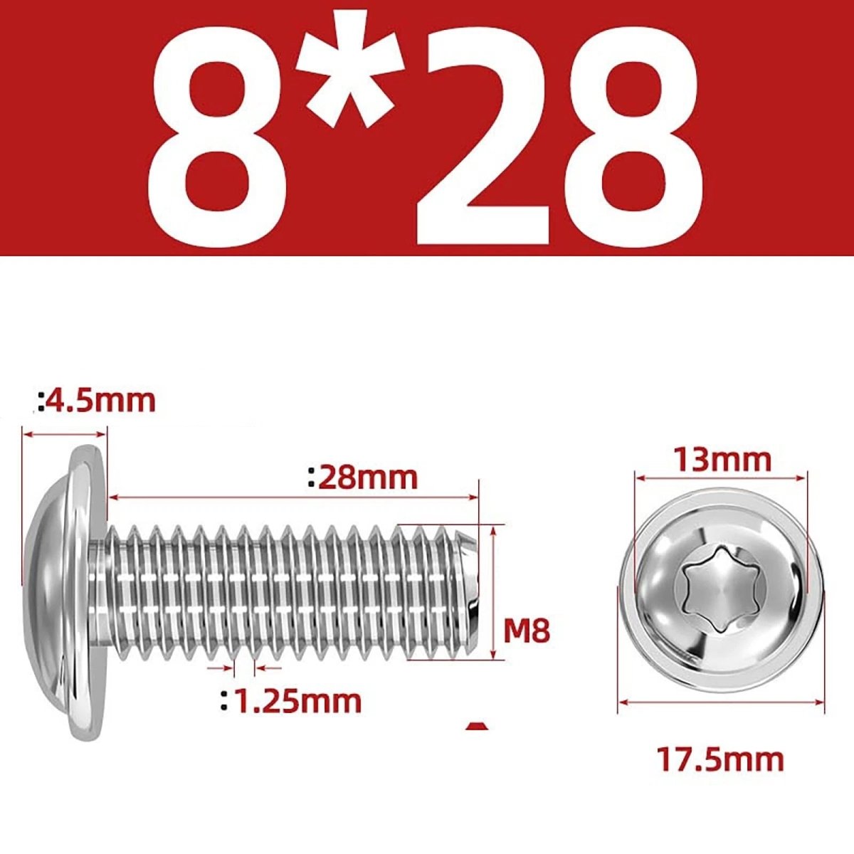 Torx Flanged Button Head Screws — 18 - 8 Stainless Steel, ISO 7380 - 2, M2 to M8 - HomeDIYer