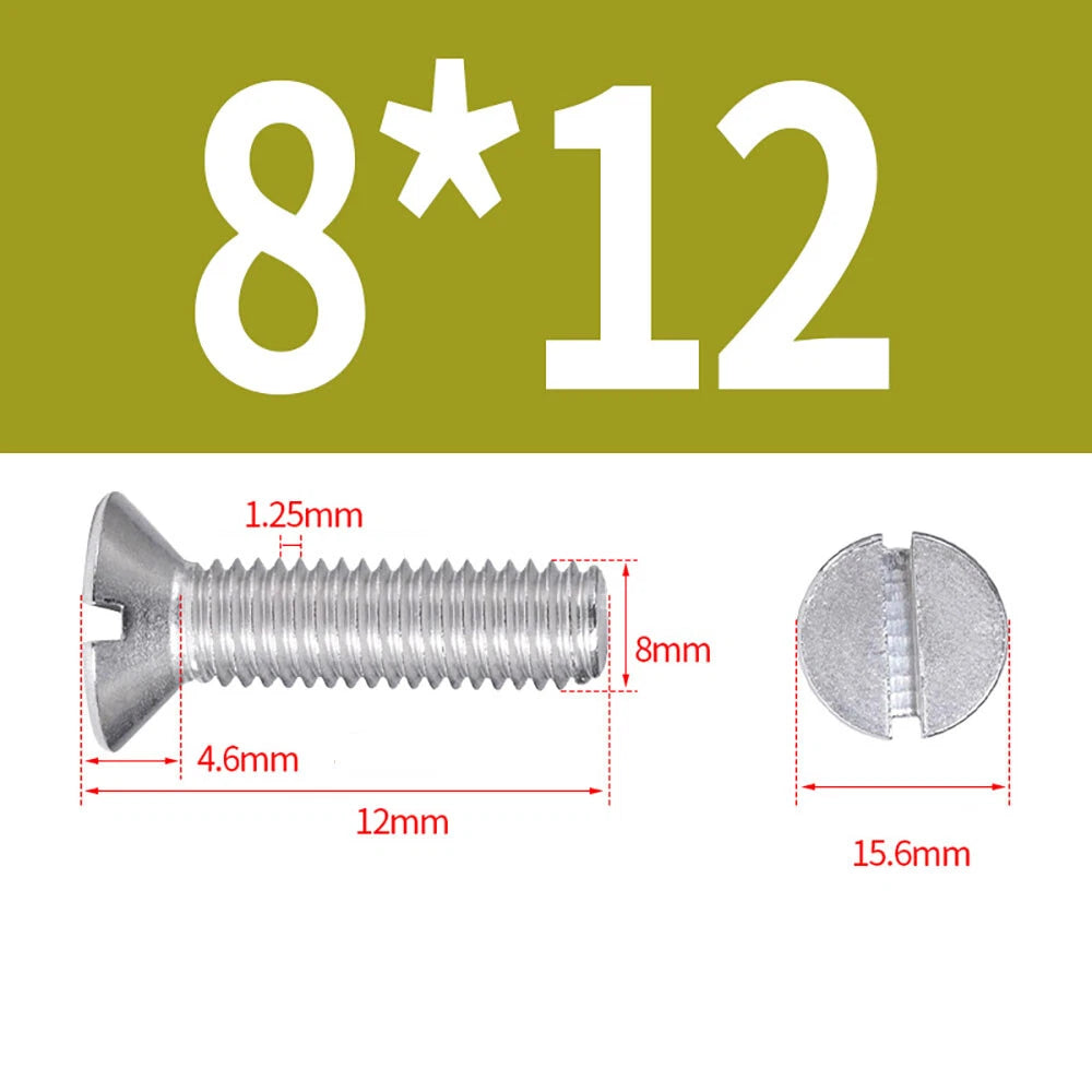 M1.6–M8 A2 Stainless Steel Flat Head Slotted Machine Screws | Countersunk Bolts
