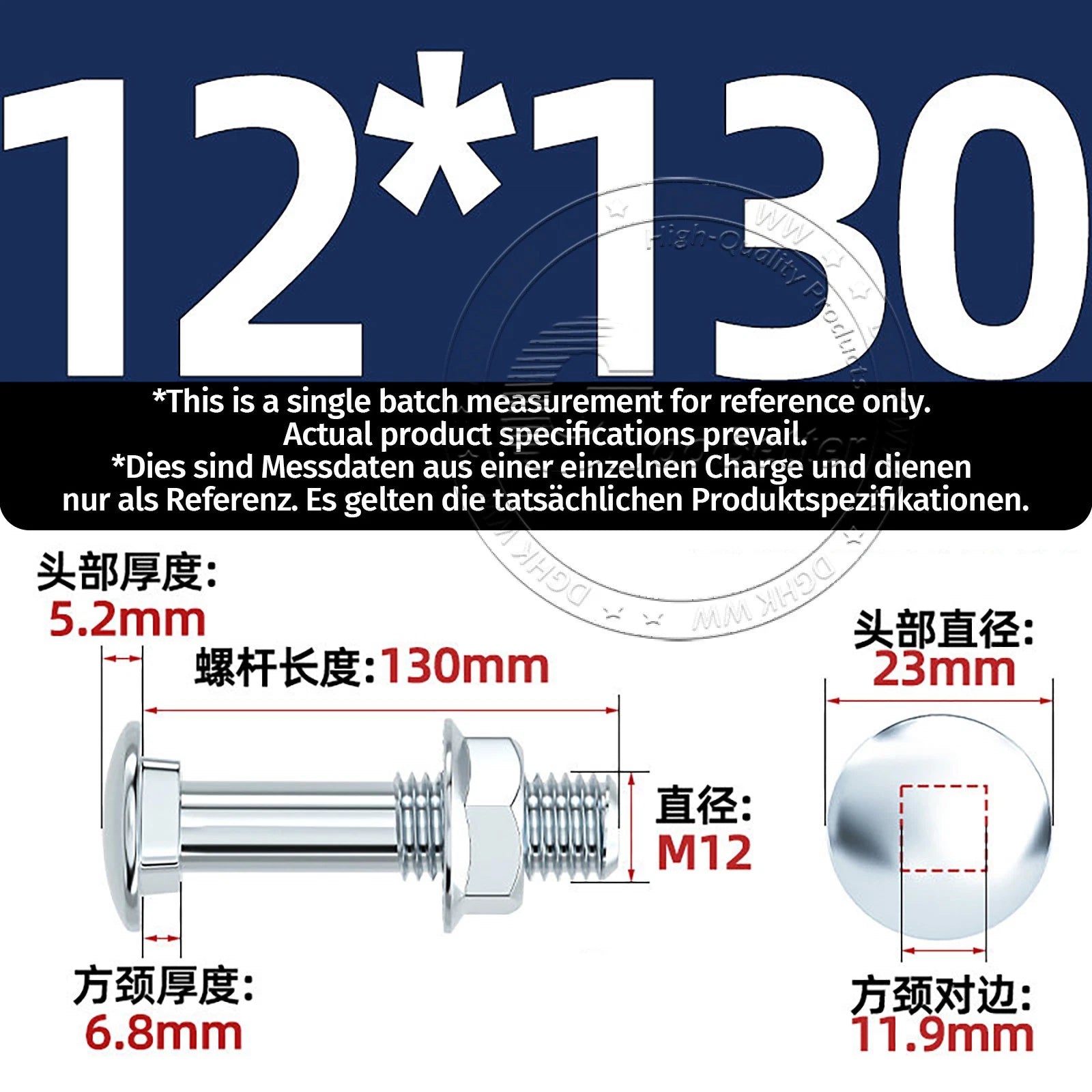 M4–M12 Cup Square Carriage Bolts with Hex Full Nuts | Zinc Plated | Sets of 2–50