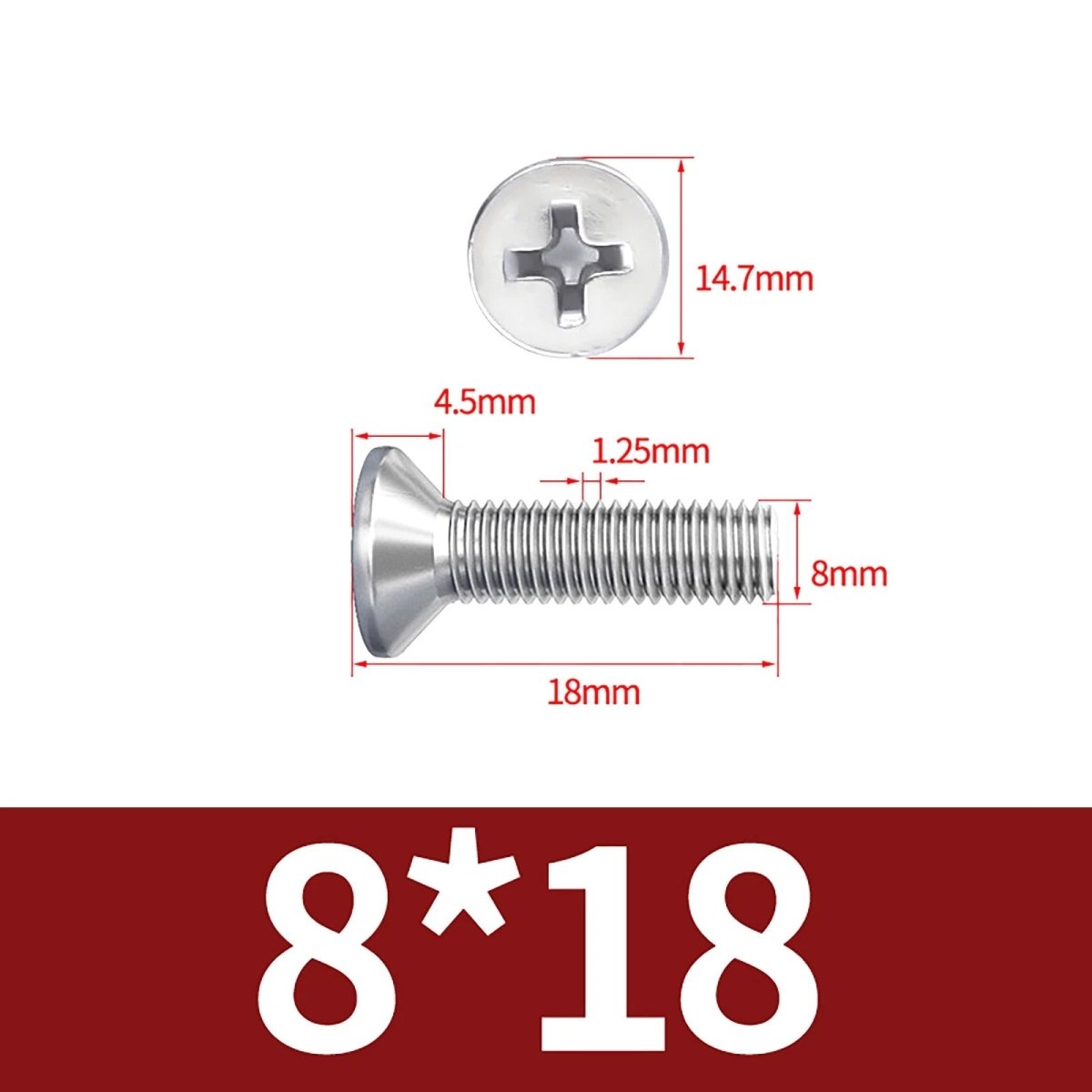 M3–M10 Phillips Countersunk Machine Screws – A2 Stainless Steel, Flat Head, Fully Threaded (3–100mm Overall Length) - HomeDIYer
