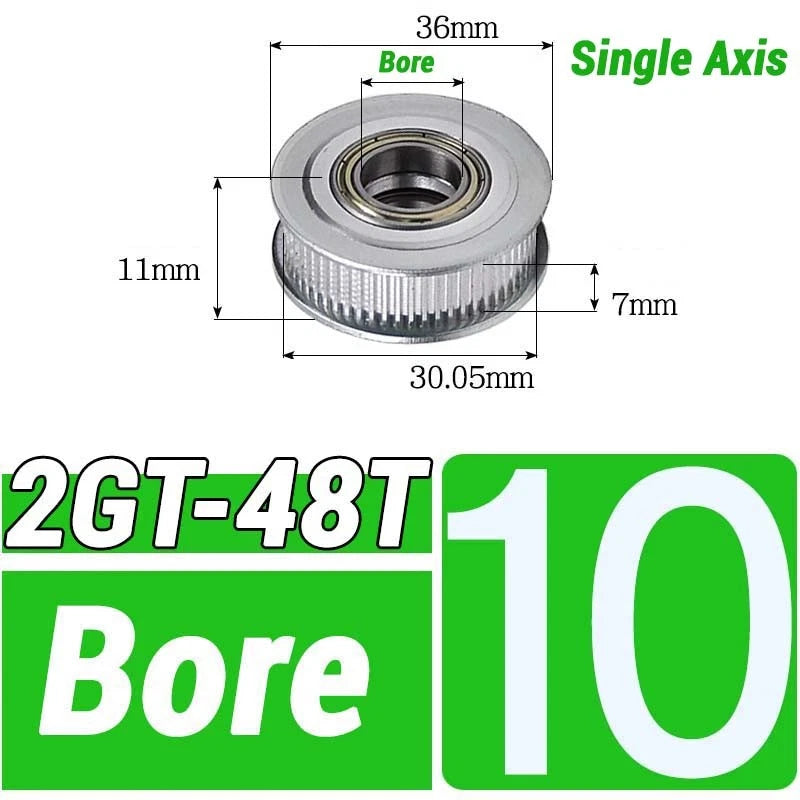 GT2 Timing Belt Pulley 16-100 Teeth 6-10mm Teeth Width Bore 3mm-25mm For 3D