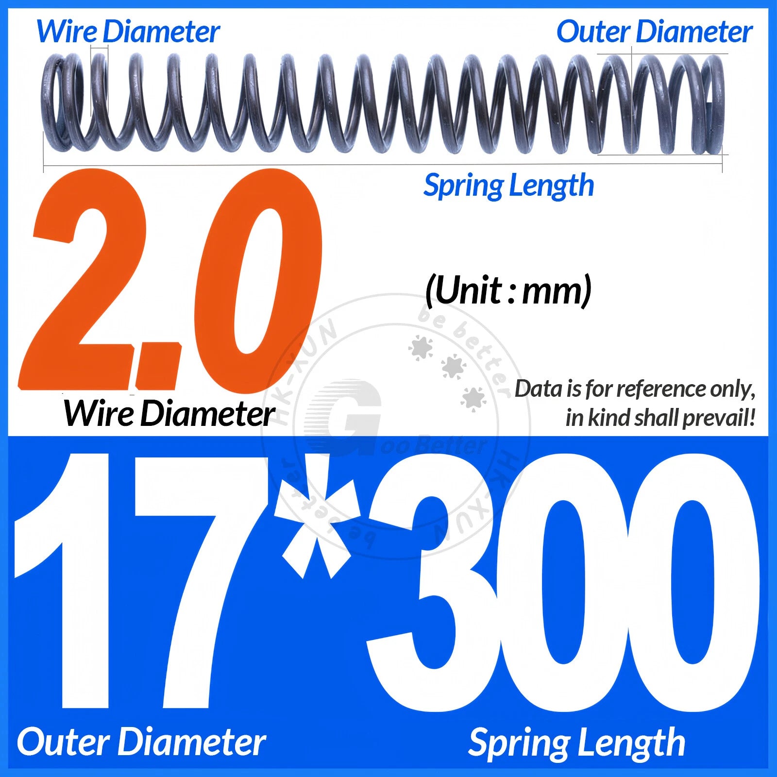 Length 305mm Compression Spring Pressure Springs OD 3-60mm Wire Dia 0.3mm-6.0mm
