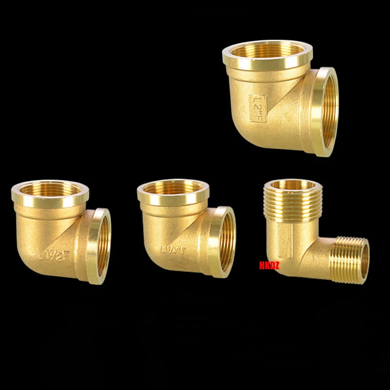 Brass L-Elbow Pipe Fittings 1 2"~2" BSP Female Male Threaded Reducing Connector