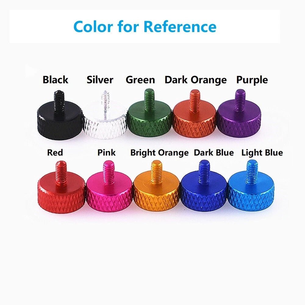 M3 x 6mm Knurled Thumb Screws – Anodised Aluminium Hand Grip Knob Bolts (Flat Head, Colour Options) - HomeDIYer