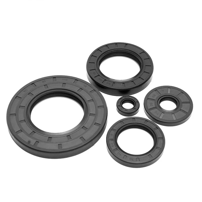 NBR Oil Seals Rotary Shaft Seal TC Double Lip w Spring Dust Grease Metric