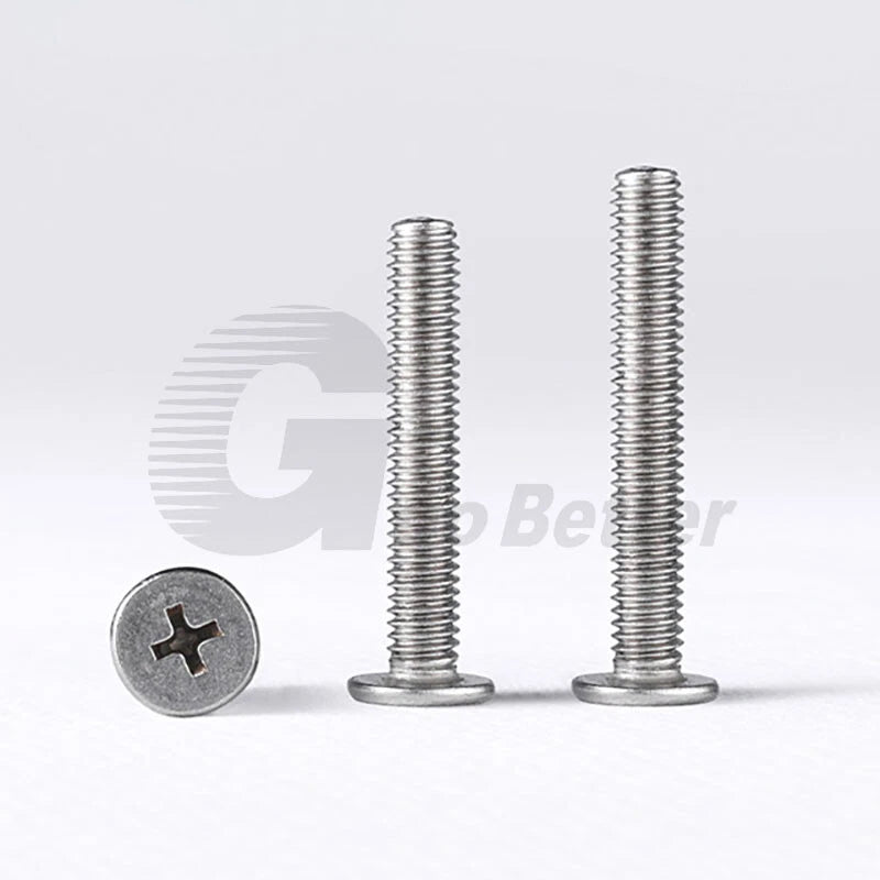 M4 M5 M6 M8 Thin Flat Head Phillips Machine Screws – A2 Stainless Steel, Ultra‑Low Profile (4–50mm Lengths)