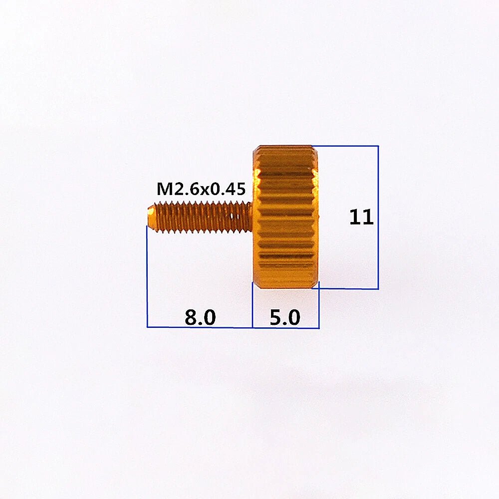 M2.5 / M2.6 Anodized Aluminum Knurled Thumb Screws – 8mm Hand Grip Bolts (Multi Colors) - HomeDIYer
