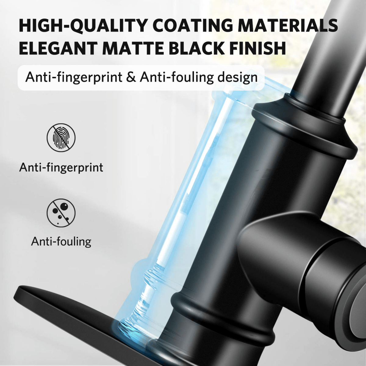 Kitchen Faucet - 3 Modes Pull Down Sprayer Kitchen Tap Faucet Head, Single Handle&Deck Plate for 1or3 Holes, 360° Rotation, Stainless Steel No Lead for RV Bar Home, Black - HomeDIYer
