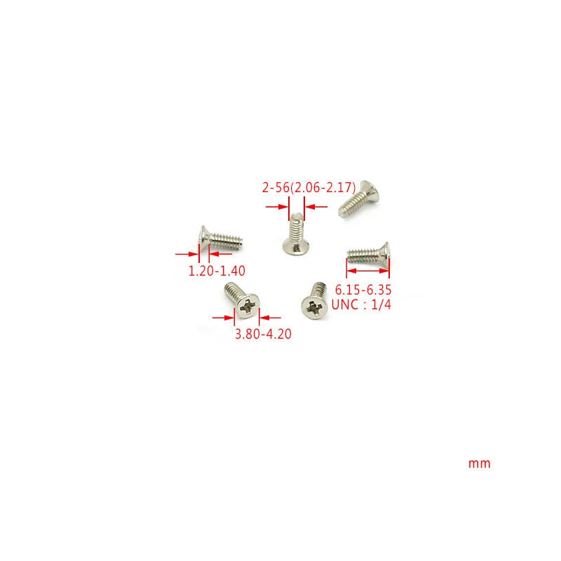 #2-56 Countersunk Phillips Machine Screws – 1/4" Length, Nickel Plated Carbon Steel (UNC)
