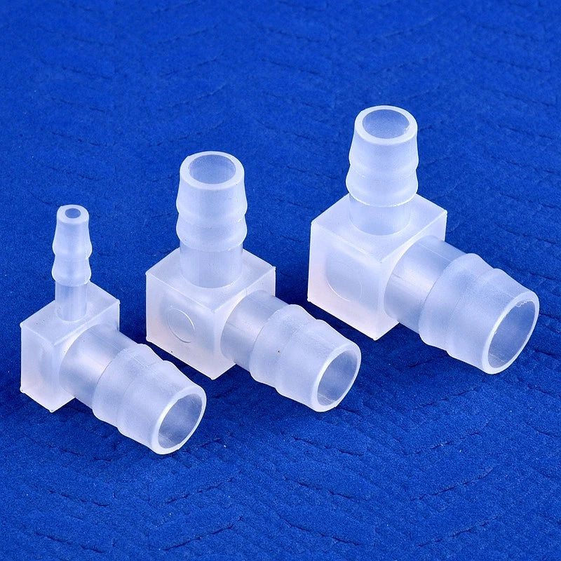 Plastic 90 Degree Elbow Barbed Hose Joiner Reducer Connector L-type Pipe Water