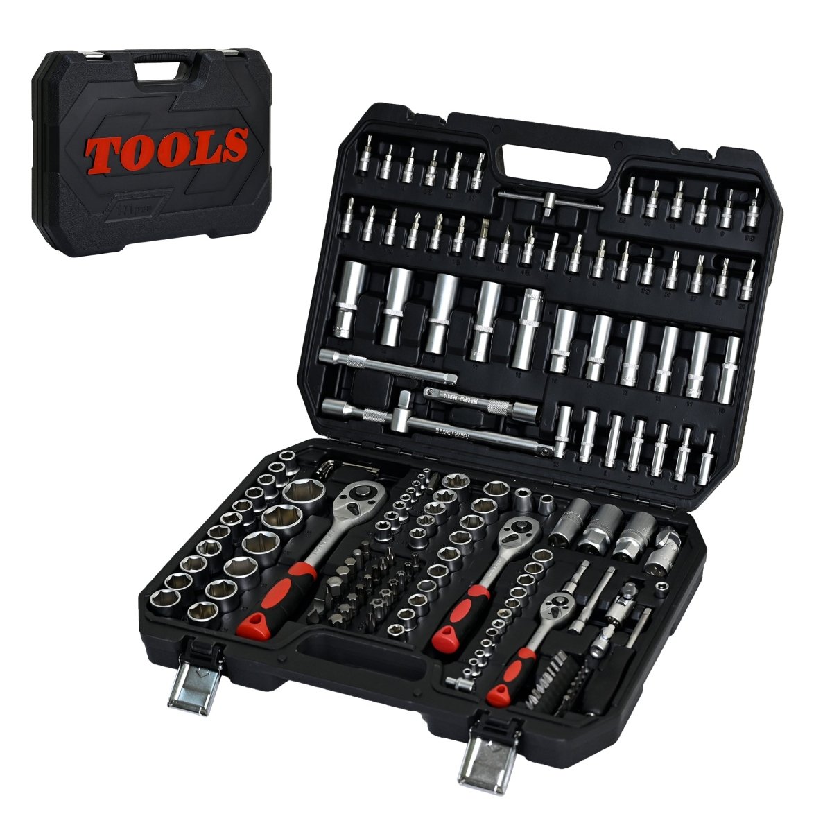 Tool Set - Socket and Ratchet Wrench Toolbox, 171pcs Tool Box, Universal Home Car Repair Tool Set for Men and, Perfect for Homeowners, DIY Enthusiasts, and Mechanics - HomeDIYer