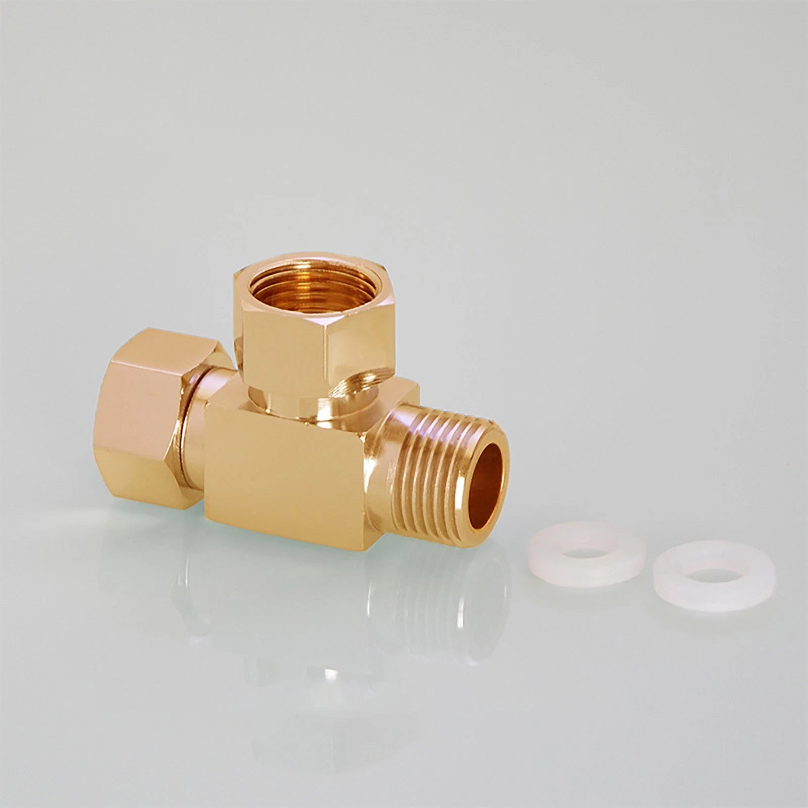 1/2" Chrome Brass Pipe Fittings – Tee & Elbow Connectors (Multiple Thread Types)