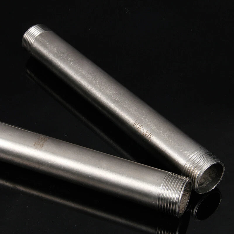 304 Stainless Steel BSP Male Threaded Pipe Nipple | 1/2"-1" | 30-400mm Lengths