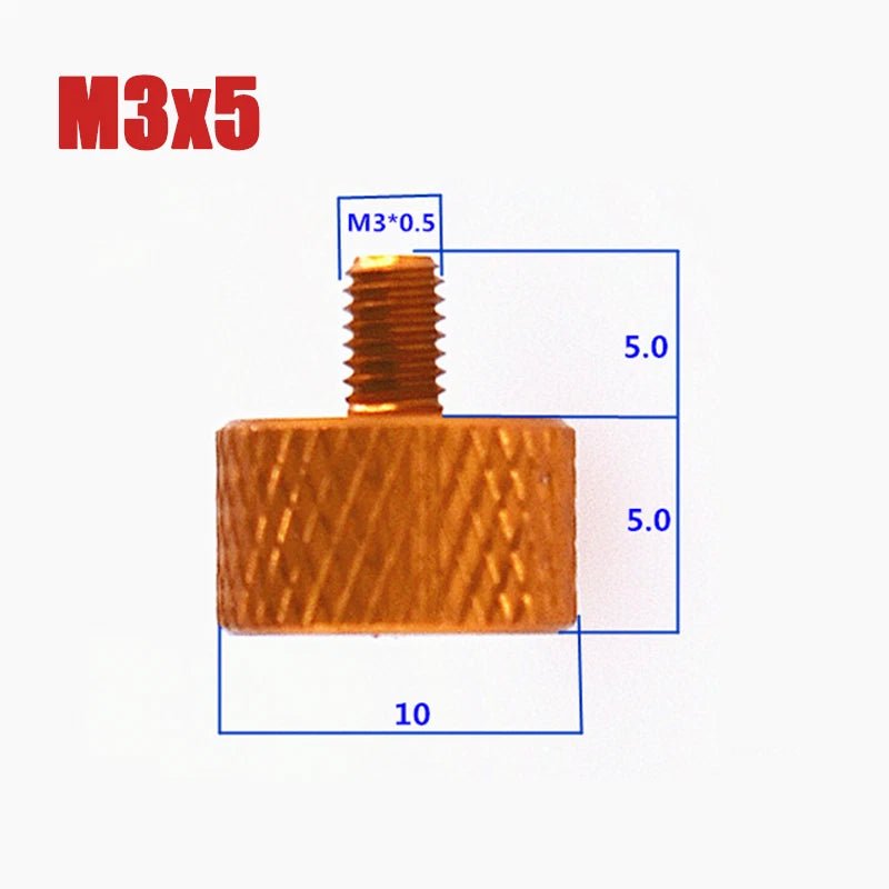 M3 x 5mm Anodized Aluminum Knurled Thumb Screws – Hand Grip Knob Bolts - HomeDIYer