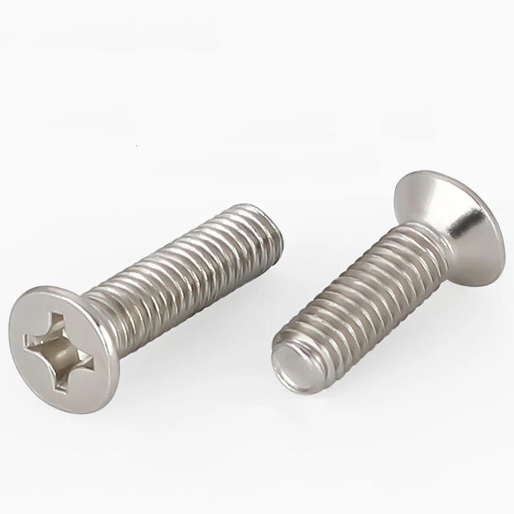 M1.2–M4 Countersunk Phillips Machine Screws | Nickel Plated Steel | Flat Head Bolts - HomeDIYer