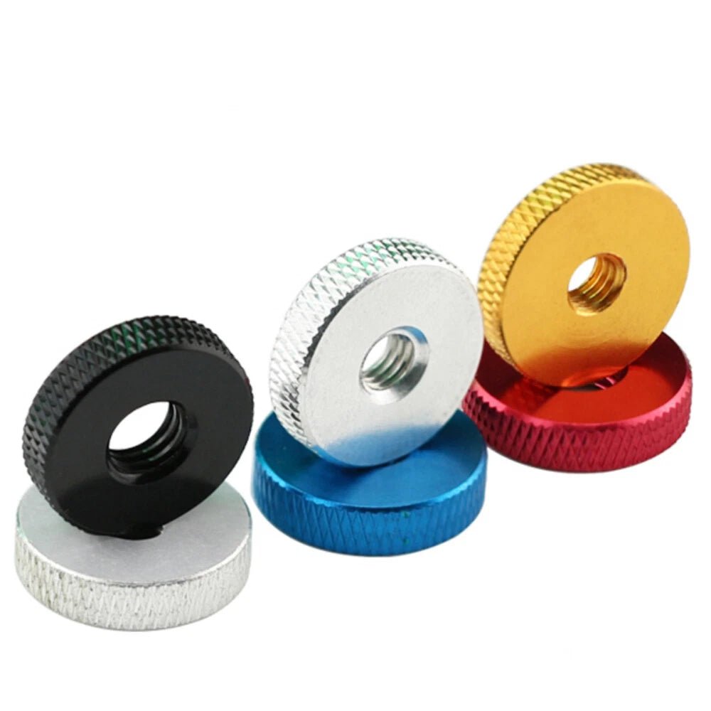 M3–M10 Aluminum Anodized Knurled Thumb Nuts – Flat Through Hole Hand Screws (5 Colors) - HomeDIYer