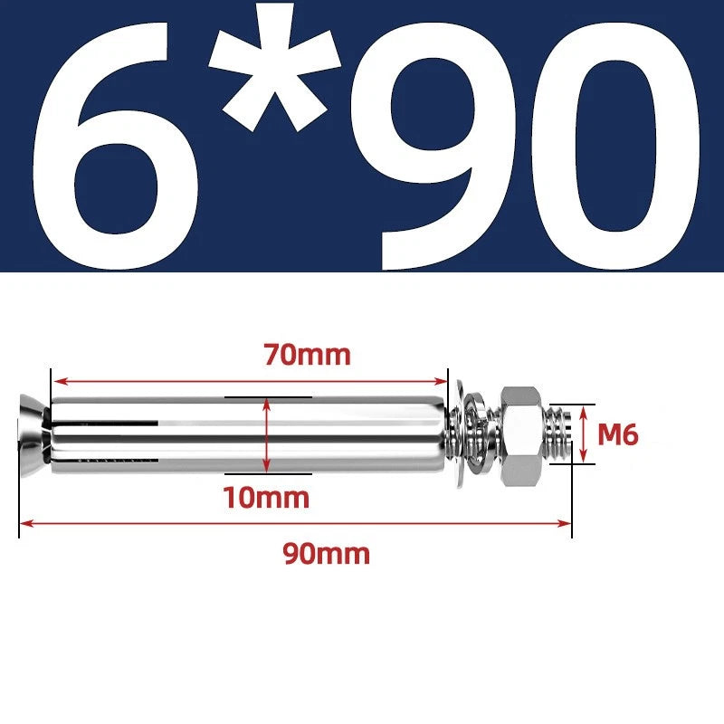 M6-M20 Stainless Steel Concrete Expansion Anchor Bolts – Extra Long
