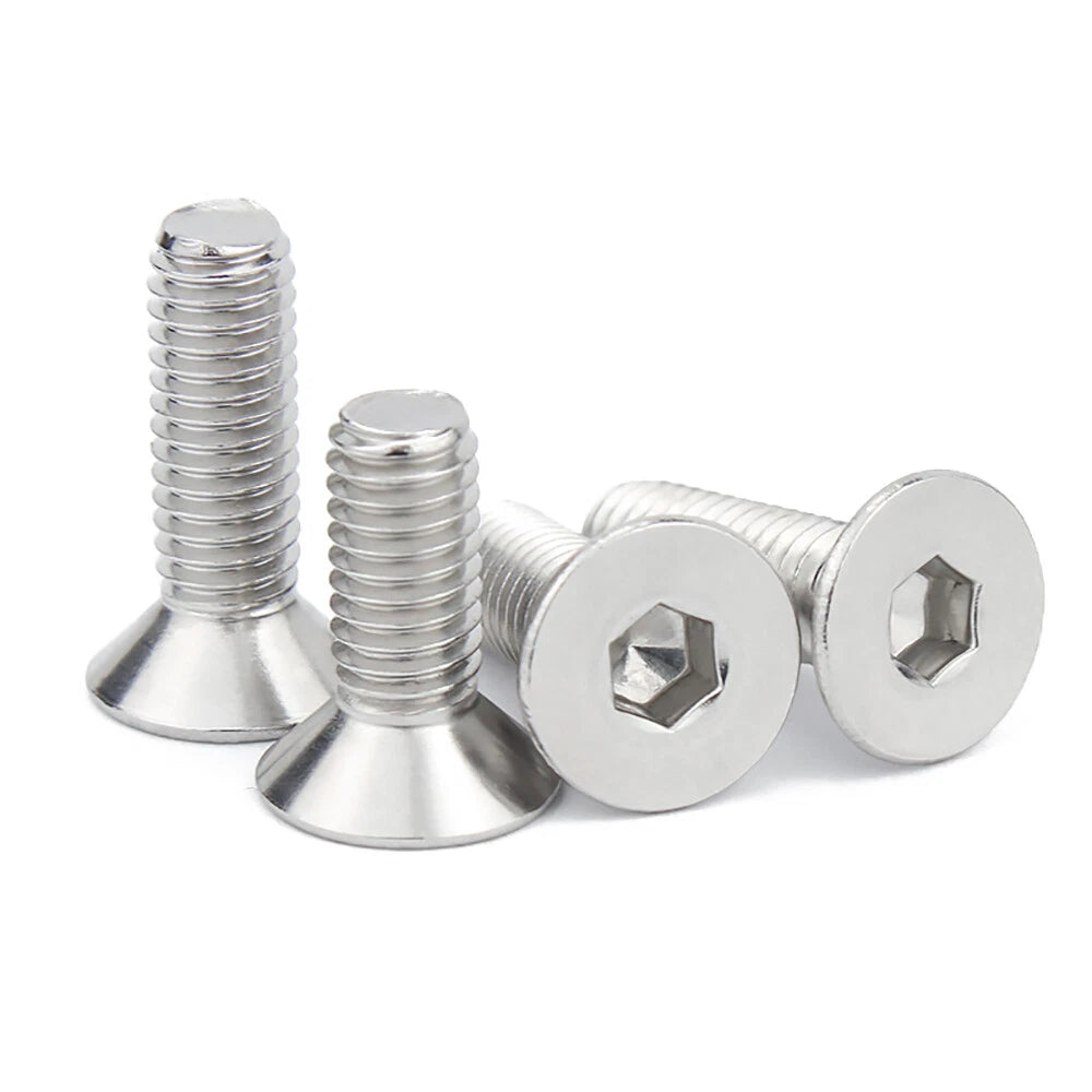 M3 M4 M5 Flat Head Socket Cap Screws — 316 A4 Stainless Steel, Allen Drive Countersunk