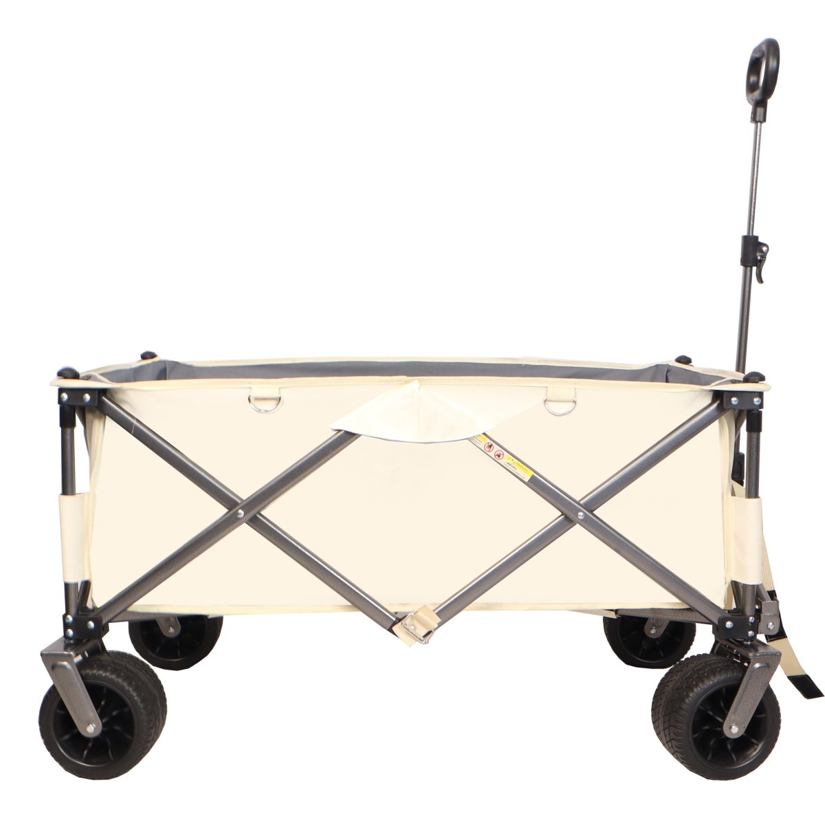 Folding Wagon, Heavy Duty Utility Beach Wagon Cart for Sand with Big Wheels, Adjustable Handle&Drink Holders for Shopping, Camping,Garden and Outdoor - HomeDIYer