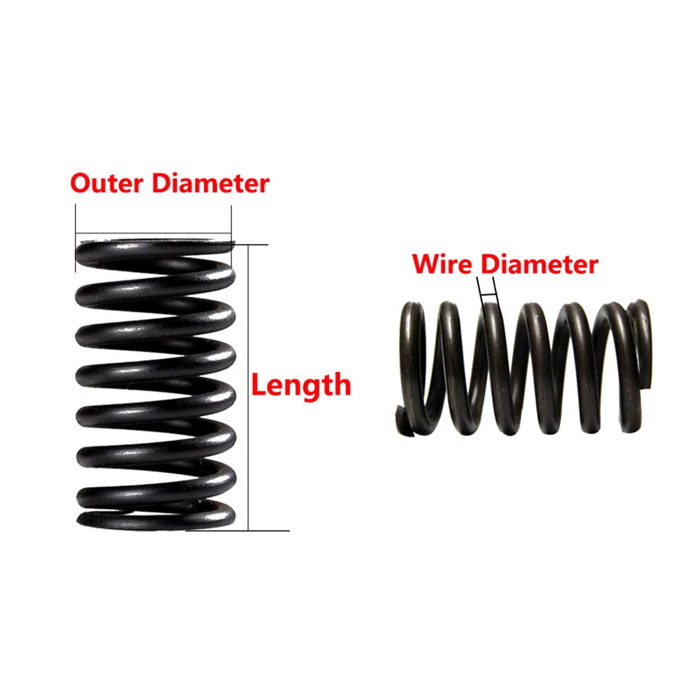Compression Spring Black 0.3-6mm Wire Diameter Small Springs Steel 305mm Length