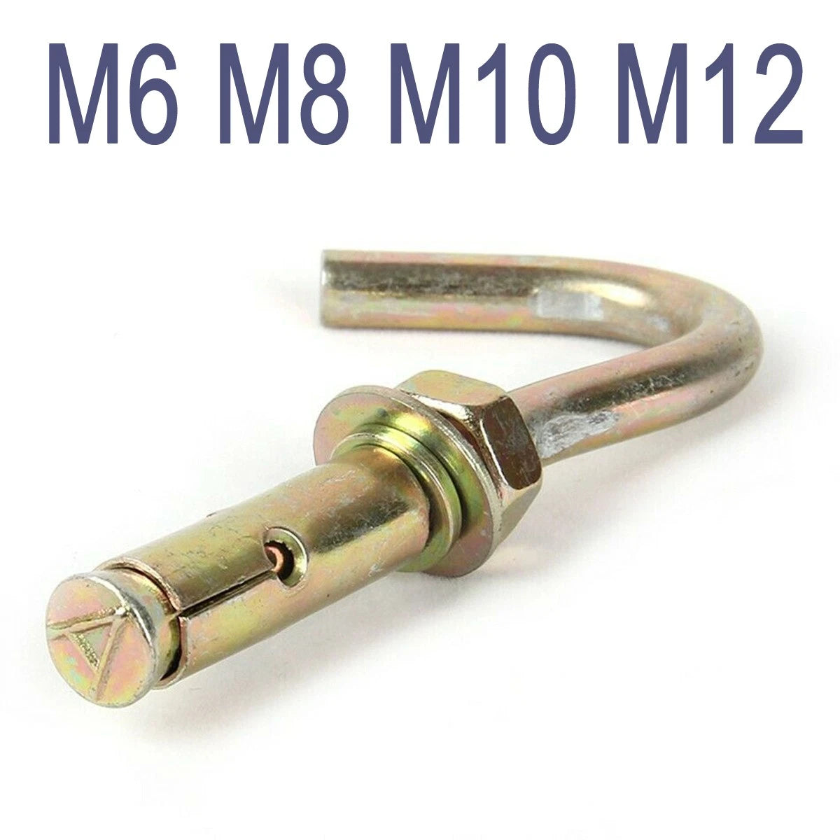 M6–M12 Hook Eye Bolt Wall Anchor Expansion Bolts – Color Zinc Plated